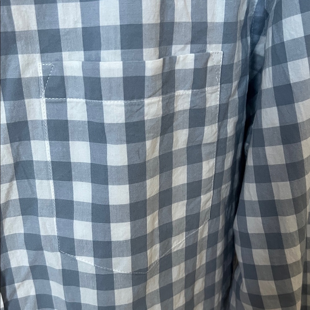 J. Crew Factory Gray and White Checkered Shirt - Picture 5 of 6